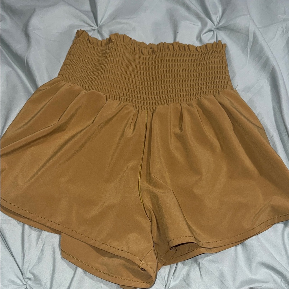 Aerie High-Waisted Tan Shorts